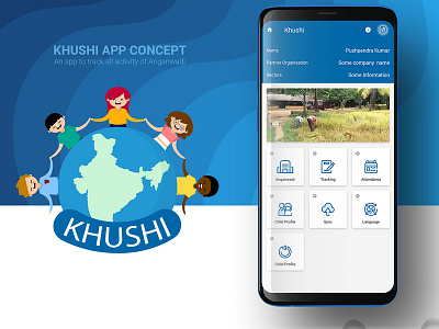 Khushi App app concept attendance kids