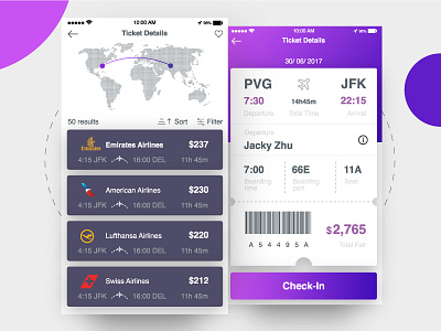 Flight Booking App app design ios iphone screen ui ux