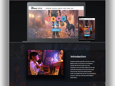 Coco Movie Cocept Webpage clean coco design interactive minimalist modern pixar ui ux visual web website