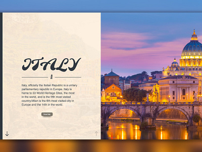 Italy Webpage clean design interactive italy minimalist modern travel ui ux visual web