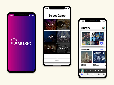 iPhone X music app app clean design ios iphone x minimalist music screen ui ux