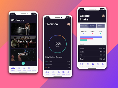 iPhone X Workout App app clean design ios iphone minimalist screen ui ux workout x