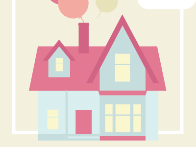 Baby Bedroom Illustration baby baby bedroom balloons bedroom child children cute home house illustration pastel colors
