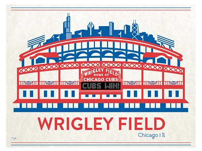 Wrigley Field art baseball branding chicago chicago cubs design graphic design illustration mlb typography vector