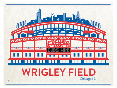 Wrigley Field Illustration by Sal on Dribbble