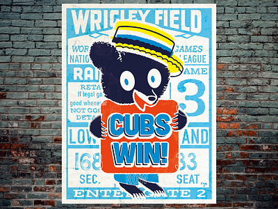 Cubs Win! baseball branding character design design graphic design illustration mlb typography