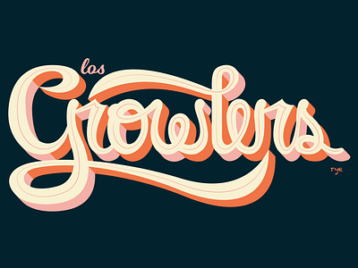 Los Growlers branding design graphic design logo script typography vector