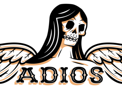 Adios branding design graphic design logo skull logo typography vector
