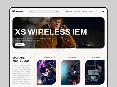 Audio equipment concept design desktop e commerce ecommerce graphic design minimalism shop store ui ux web white