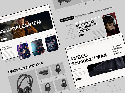 e-commerce of audio equipment concept design desktop e commerce ecommerce graphic design minimalism shop store ui ux web white