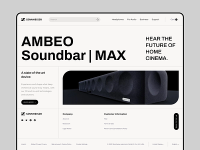 Sennheiser audio equipment e-commerce audio concept design e commerce ecommerce minimalism shop store ui ux web white