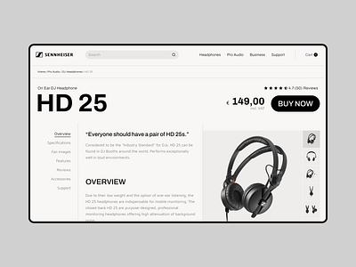 Sennheiser headphones, e-commerce concept