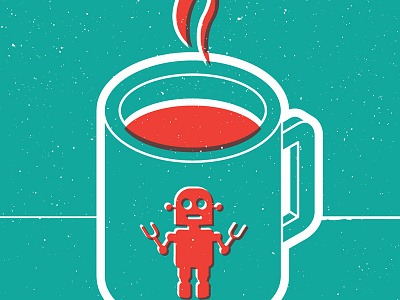 Coffee Talk coffee coffeemug coffeetalk digital art graphic design mug robot