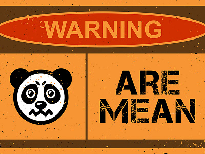 Panda PSA digital art graphic design mean panda pandas warning