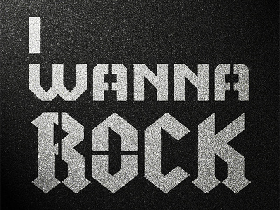 I Wanna Rock acdc asphalt black digital art graphic design music rock and roll spraypaint stencil texture type white