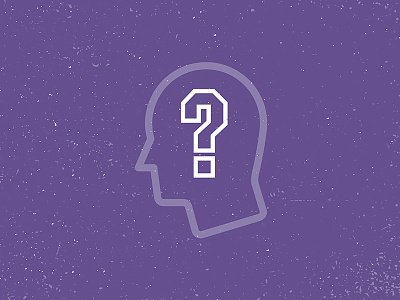 Question creative process digital art graphic design head icon process question question mark