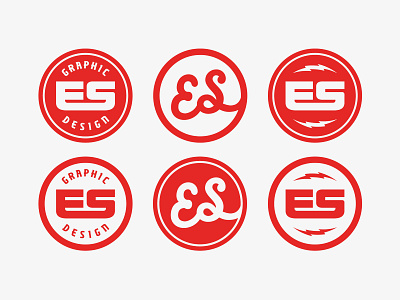 ES Badges badge bolt brand branding identity logo logomark mark monogram retro