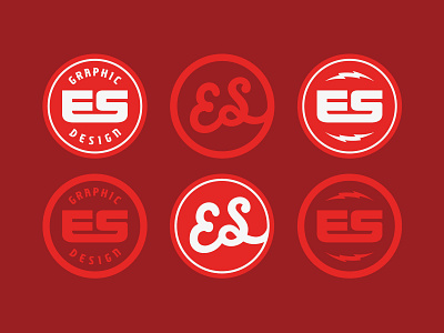 ES Badges badge bolt brand branding identity logo logomark mark monogram retro