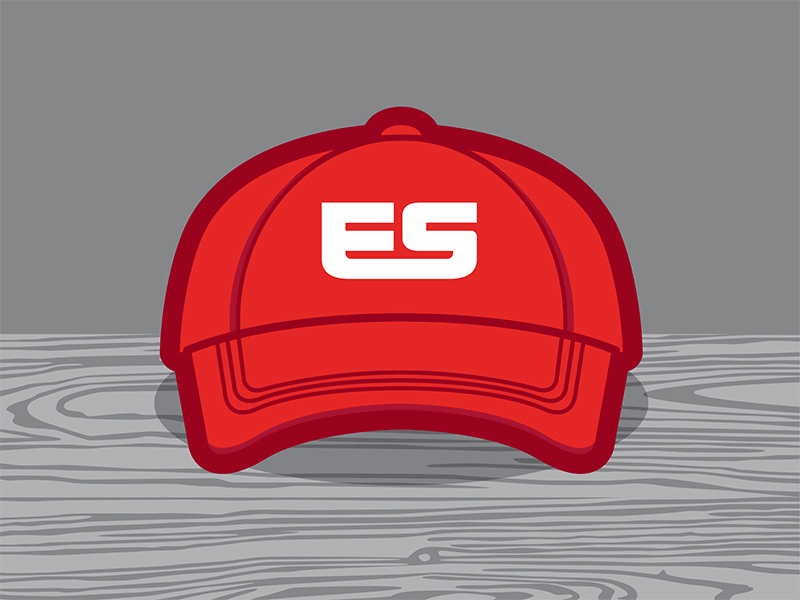 ES Caps badge bolt brand branding cap identity logo logomark mark monogram retro