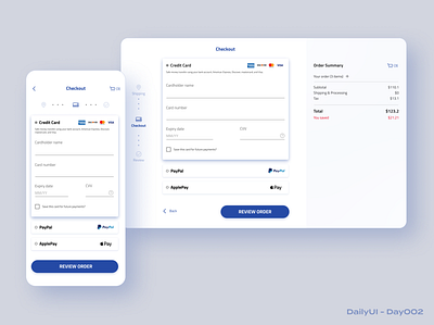 Daily UI 002: Checkout Page checkout clean daily ui desktop interface mobile popup responsive design ui ui challenge uiux