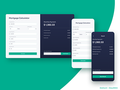 Daily UI Challenge #004 Mortgage Calculator