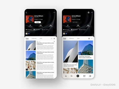 Daily UI Challenge #006 Profile page-Designer Community