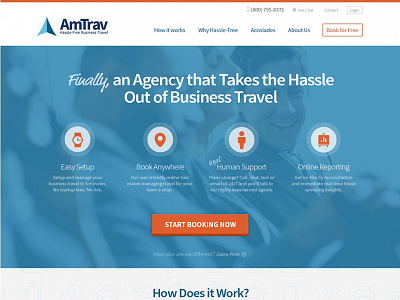 AmTrav Homepage banner branding design homepage website