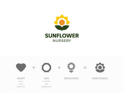 Sunflower Nursery Logo flower heart logo nursery sunflower