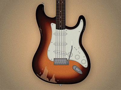 Sunburst Stratocaster fender guitar stratocaster sunburst talkingheads vectorillustration