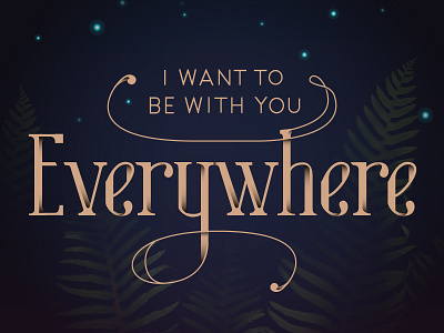 Everywhere fleetwood mac illustrator lettering love lyrics music romance stars type vector illustration
