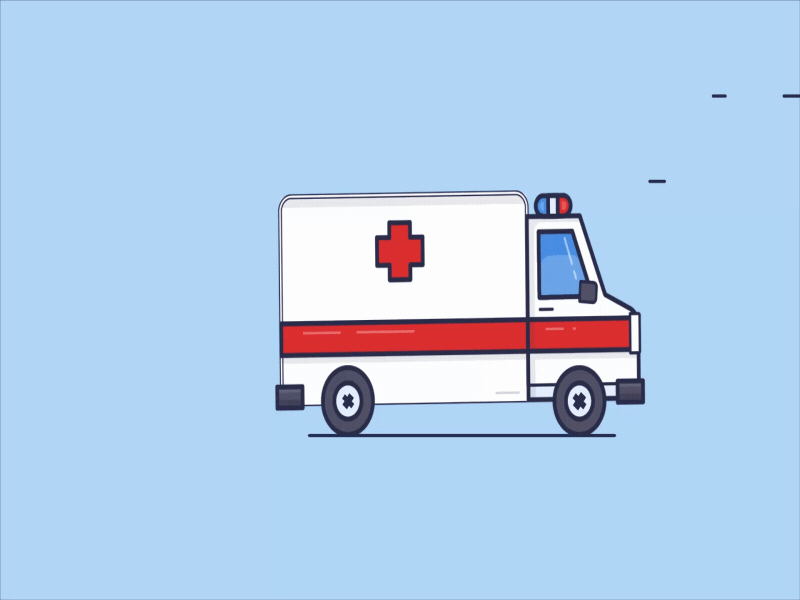 Ambulance animation aftereffects ambulance animation design illustration motion design motion graphics patient shapes vector