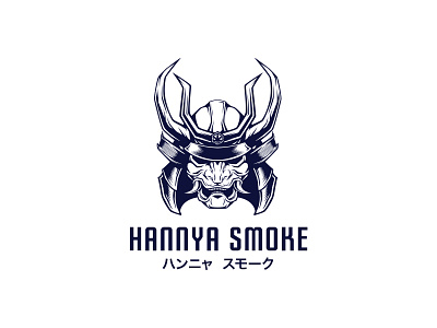 Hannya Smoke branding cannabis graphic design hannya mask japanese logo logo design samurai weed