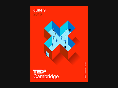 TEDxCambridge Conference Event Identity Poster Design brand color geometric graphic design identity poster san francisco shapes simple x