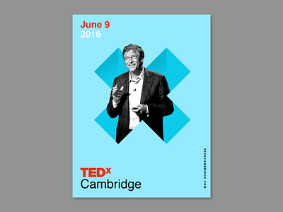 TEDxCambridge Conference Event Identity Poster Design brand color geometric graphic design identity poster san francisco shapes simple x