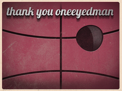 Thank You Oneeyedman angry ball eye patch first shot invite oneeyedman patch polaroid retro thank you thanks vintage