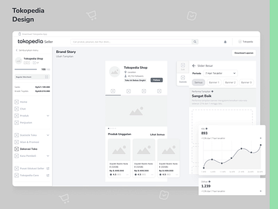 Tokopedia - Shop Page Analytic admin analytic animation chart dashboard desktop ecommerce exploration marketplace ui ui design uiux ux web web design wireframe