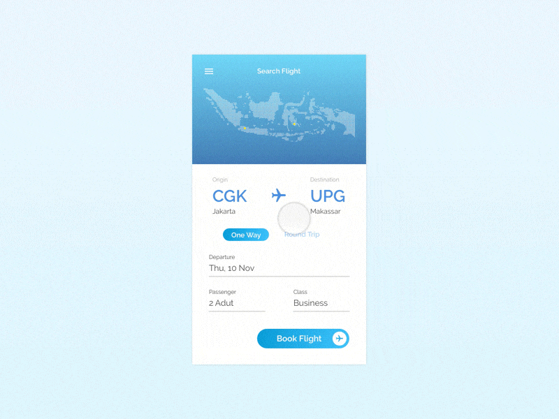 Flight Booking Animation animation flight ui