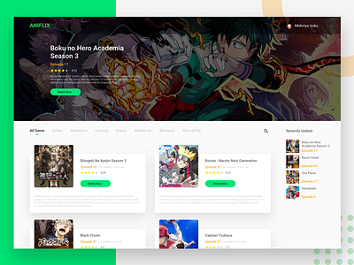 Aniflix Website landing page uidesign uiux userinterface web