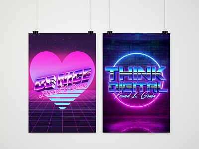 Retrowave Posters graphic design poster design print design print poster retrowave typography