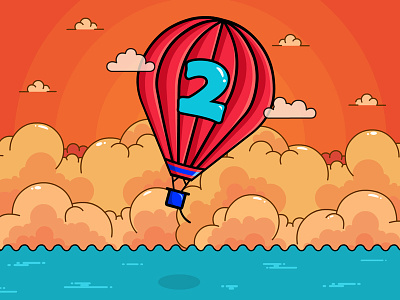 2 Dribbble Invitations 2x balloon chance clouds dribbble giveaway invitation invite limited sky water