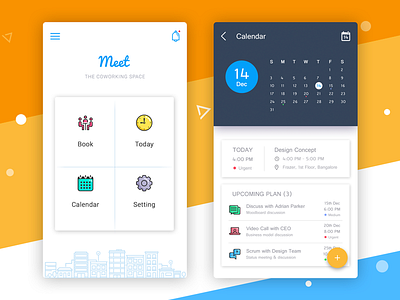 Schedule meeting app available calendar collaboration lineart meeting minimal plan tasks team today ui ux