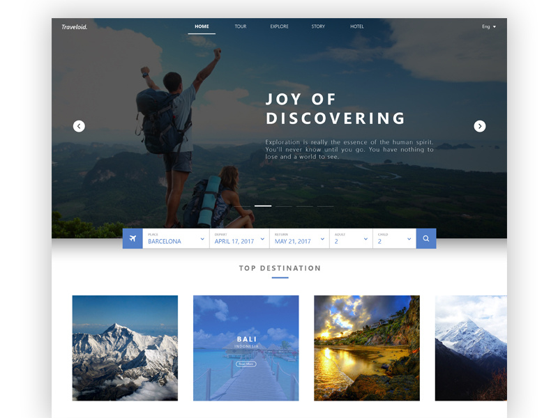 Traveloid - Web UI/UX by Kemonn on Dribbble