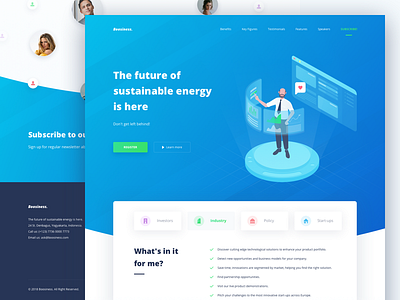 Boosiness Landing Page Concept business future gradient homepage illustration innovation isometric landing page tech ui website