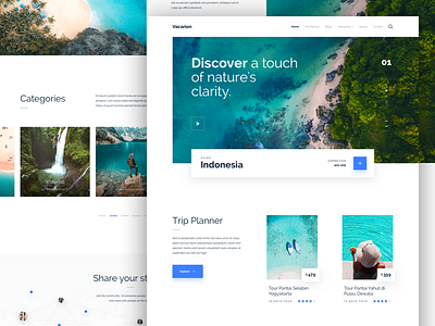 Vacarion - Trip Planner Landing Page Concept