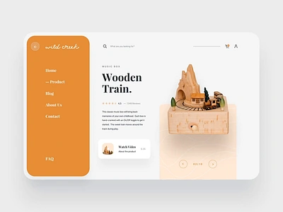 Wildcreek Header Exploration craft craftwork dashboard design goods homepage interaction interaction design manage motion motion design orange product simple toys ui ux website wood wooden