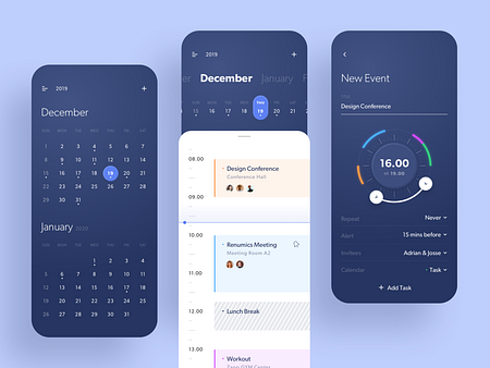 Taski - Calendar App by Kemonn for One Week Wonders on Dribbble
