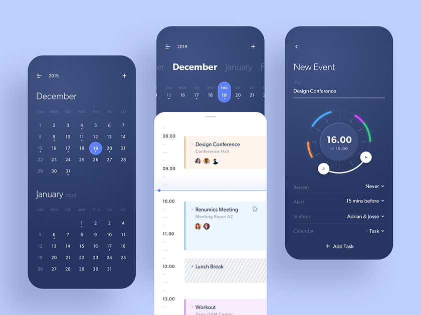 Taski - Calendar App by Muh Salmon for One Week Wonders on Dribbble