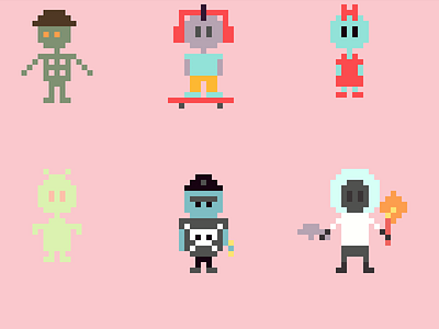 After School Mayhem Pixel Characters
