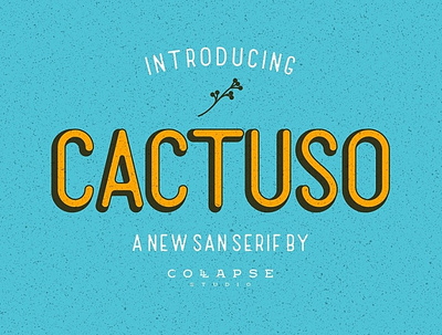 Cactuso design fonts illustration logo modern rough rustic sans sanserif serif type typeface typogaphy vintage
