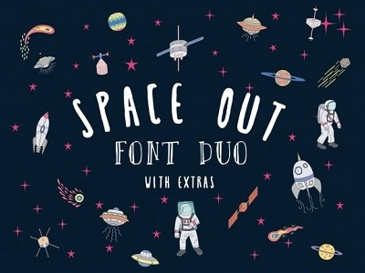 Space Out fonts fun handwritten lettering playful spaceout typeface